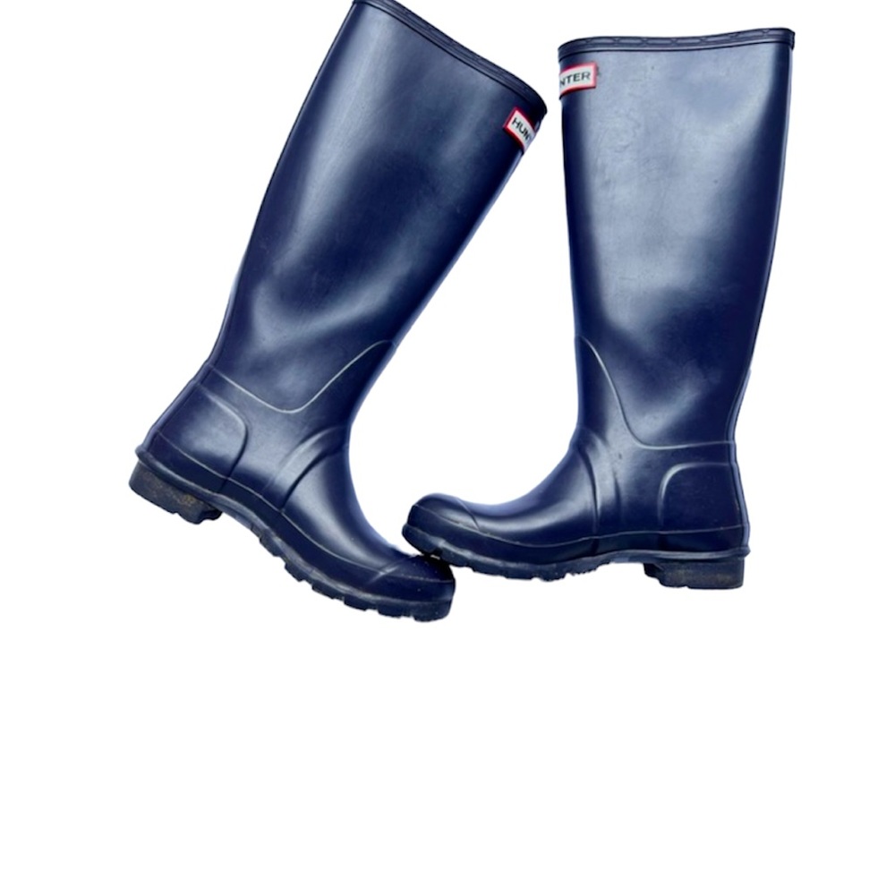 Hunter Original Winter Tall Rain Boots Navy Blue Women size 5
